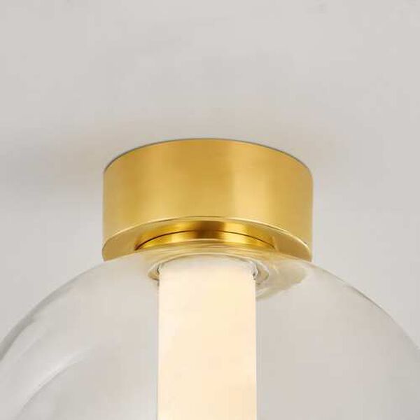 Pietra Vintage Brass Integrated LED Flush Mount, image 3