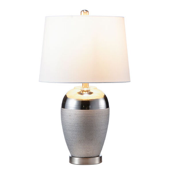 Silver White Two Tone Ceramic Table Lamp, image 3