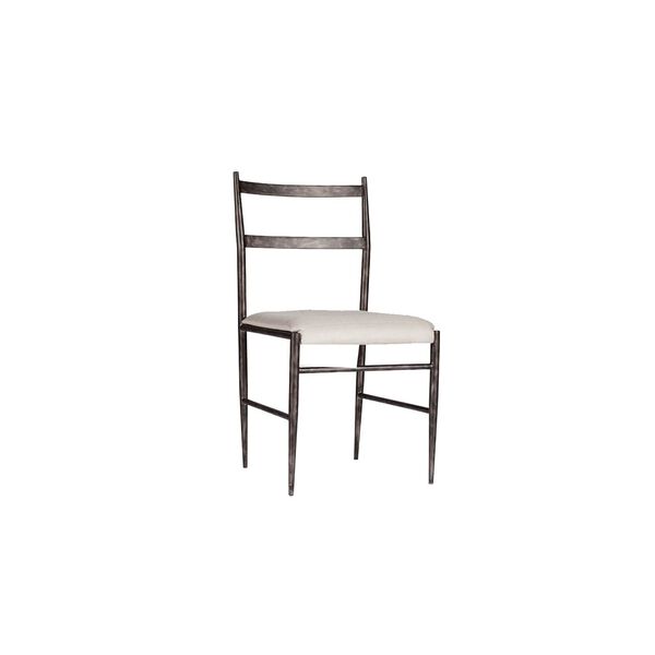 Ward Antique Pewter and Soft Linen Dining Chair, image 1