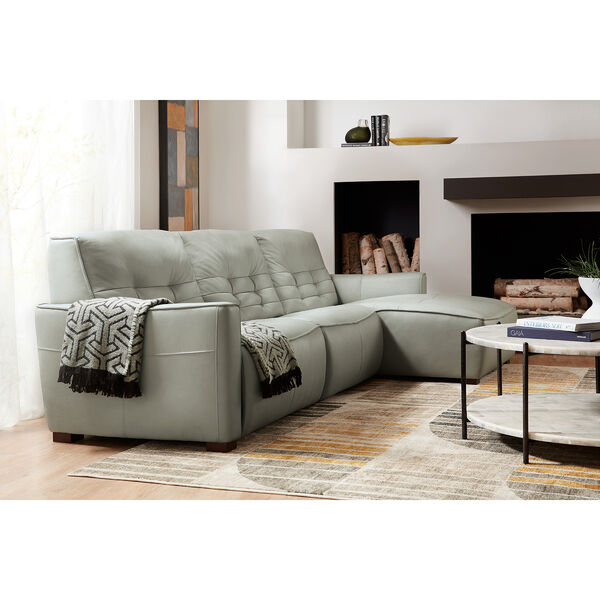 Gray Reaux Power Motion Sofa with Right Facing Chaise and Two Power Recliners, image 4
