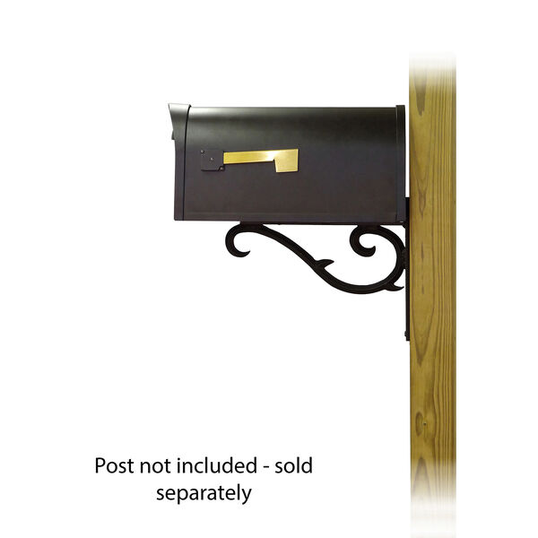 Curbside Black Nine-Inch Classic Mailbox with Sorrento Front Single Mounting Bracket, image 3