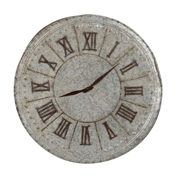 Antique Silver And Gold Roman Numeral Clock, image 1