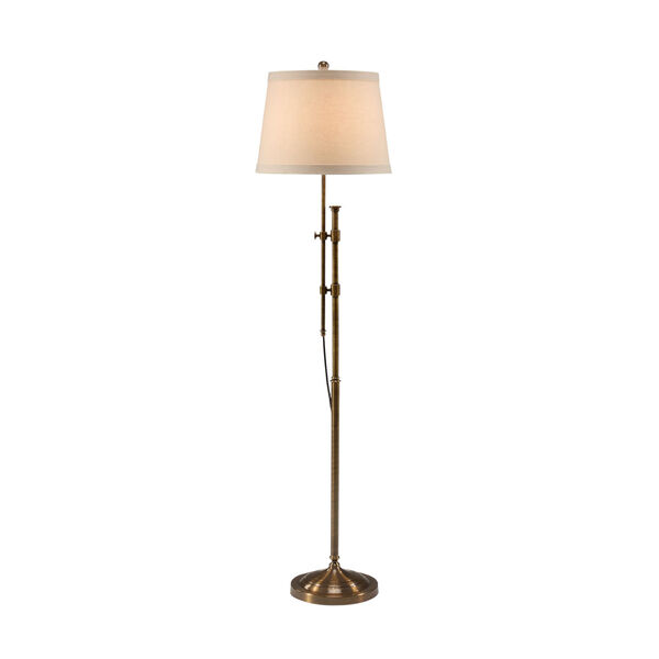 Gold One-Light  Twin Column Floor Lamp, image 1