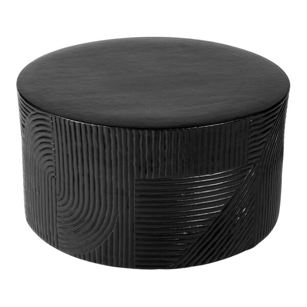 Provenance Signature Ceramic Serenity Textured Round Table in Coal, image 1