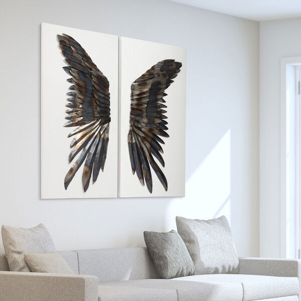 The Wings Primo Mixed Media Iron Wall Sculpture on Canvas, image 4