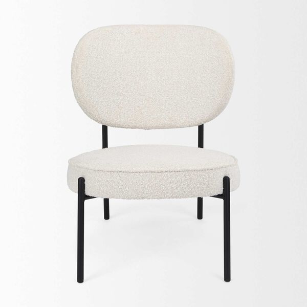 Amelia Cream Boucle with Black Metal Upholstered Accent Chair, image 2