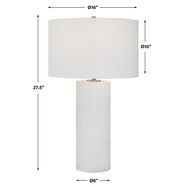 Patchwork Satin White One-Light Table Lamp, image 3