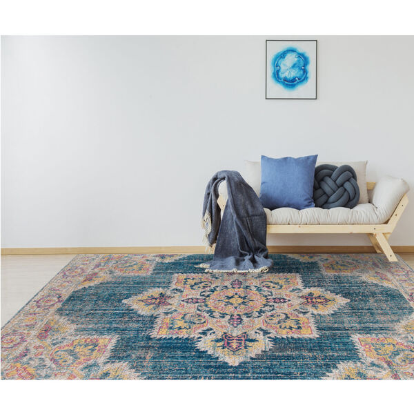 Eternal Turquoise Blue Rectangle 9 Ft. 10 In. x 13 Ft. 10 In. Rug, image 2