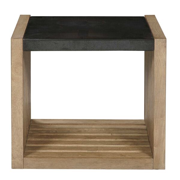 Catalina Distressed Wood Stone Top End Table, image 1