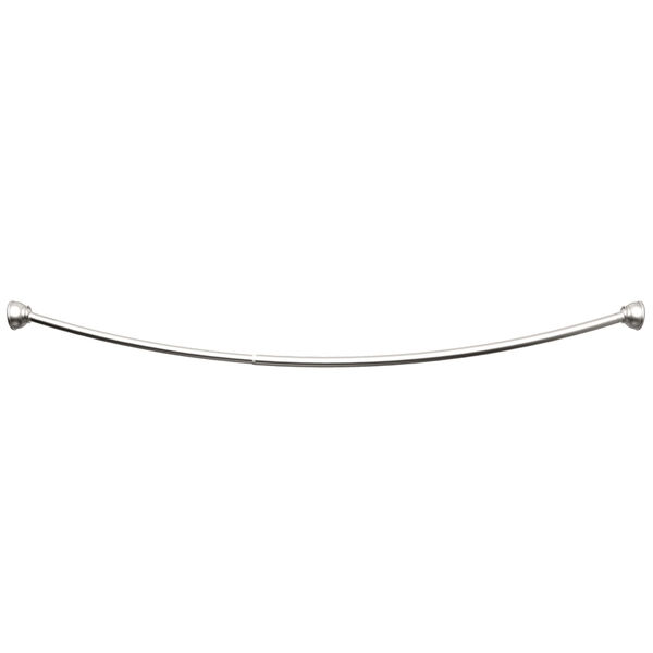 Satin Nickel Curved Shower Rod, image 1