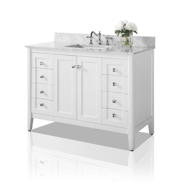 Shelton White 48-Inch Vanity Console with Mirror, image 2