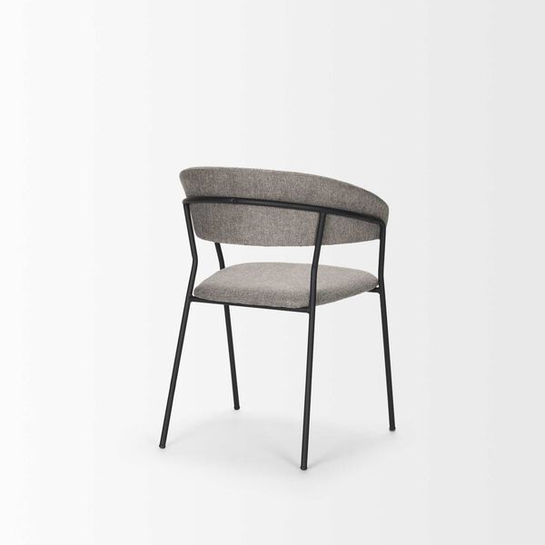 Carolyn Gray Fabric and Matte Black Metal Dining Chair, image 5
