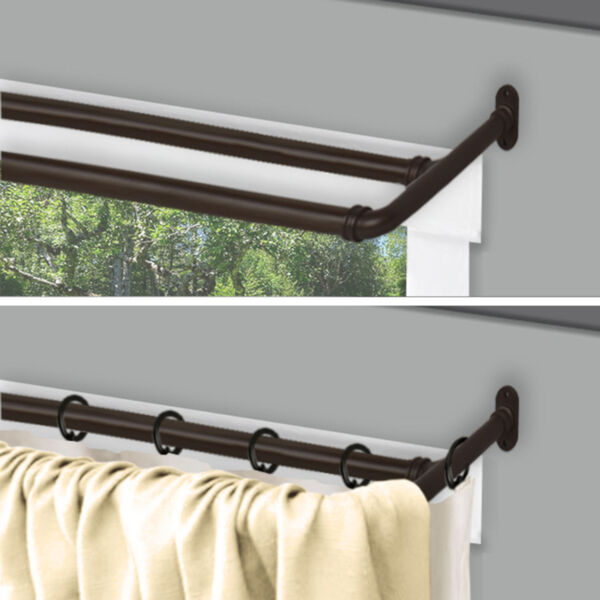 Blackout Cocoa 84-120 Inch Double Curtain Rod, image 2