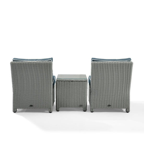 Bradenton Gray and Navy Outdoor Wicker Chair Set, 3-Piece, image 3