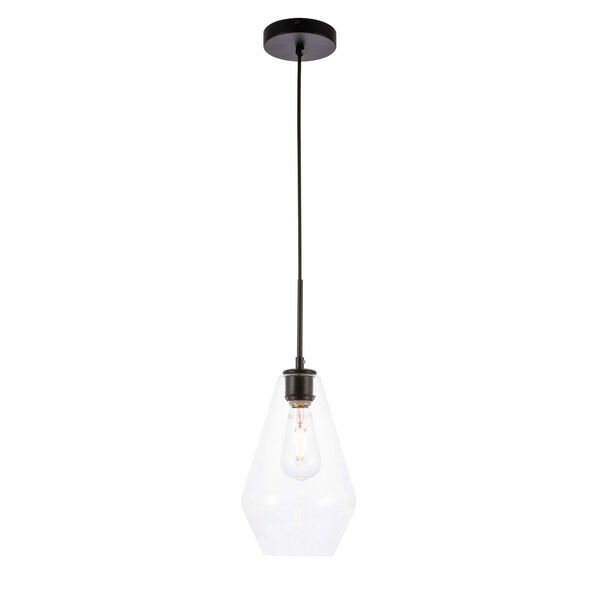 Gene Black Seven-Inch One-Light Mini Pendant with Clear Glass, image 4
