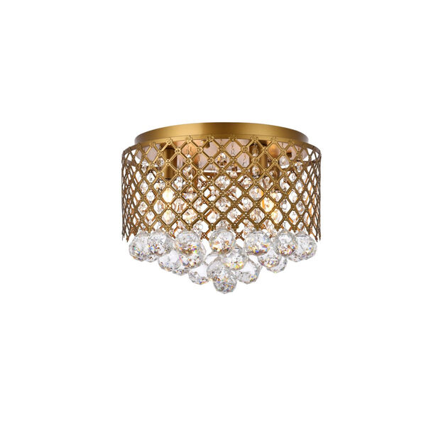 Tully Brass and Clear Four-Light Flush Mount, image 1