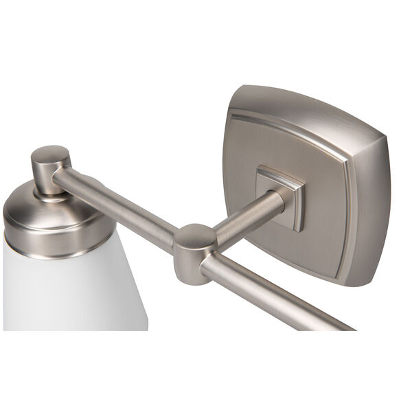 Soft Square Brushed Nickel Two Light Wall Sconce, image 4