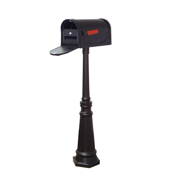 Floral Curbside Mailbox, Locking Insert and Tacoma Mailbox Post in Black, image 1