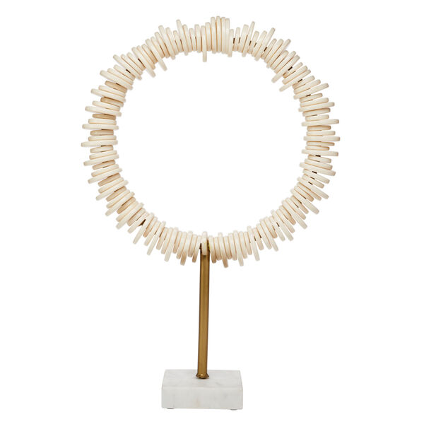 Arena Cream Antique Brass White Decorative Ring Sculpture, image 2
