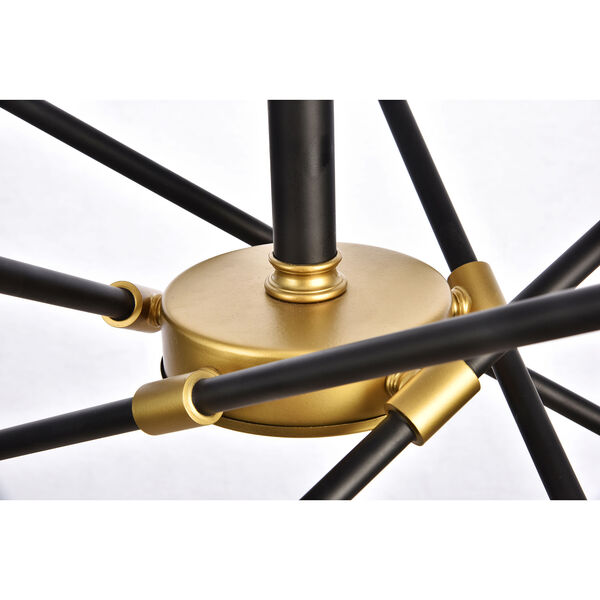 Axel Black and Brass 10-Light Chandelier, image 6
