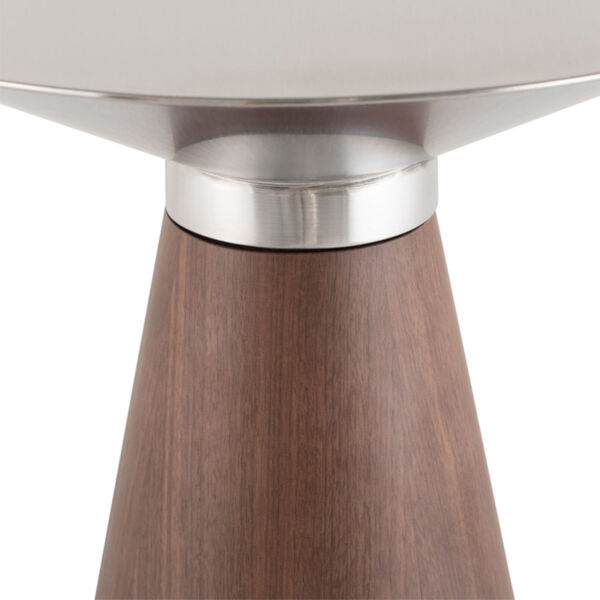 Iris Brushed Silver and Walnut Side Table, image 2