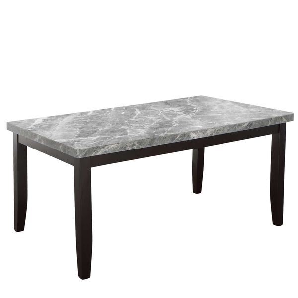 Napoli Black and Gray Marble Top Dining Table, image 1