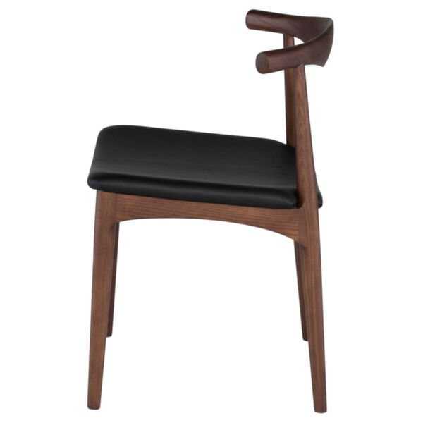 Saal Matte Black and Walnut Dining Chair, image 3