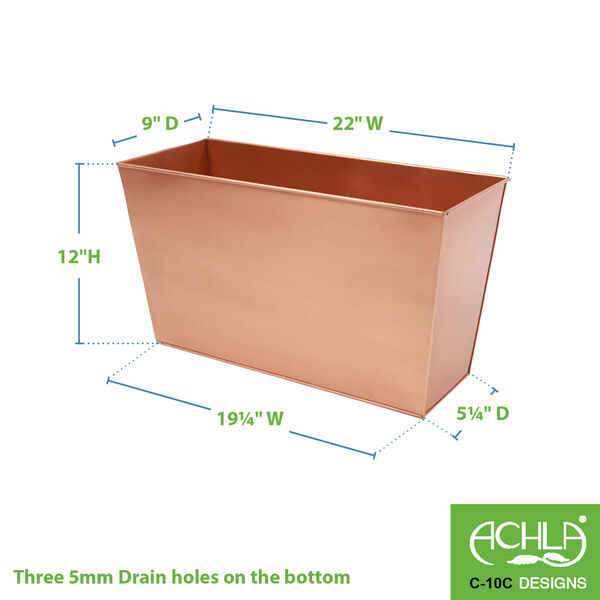 Copper Plated 22-Inch Flower Box, image 2