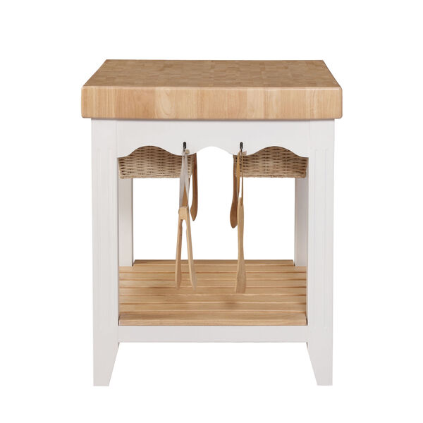 Liam White and Natural Kitchen Island, image 5
