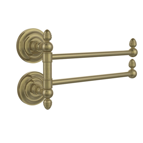 Que New Collection 2 Swing Arm Towel Rail, Antique Brass, image 1