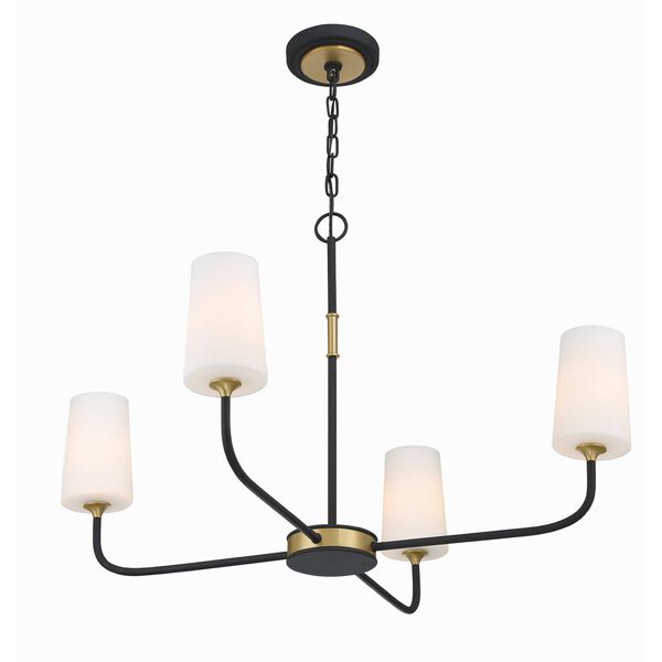Niles Black Forged and Modern Gold Four-Light 34-Inch Chandelier, image 5