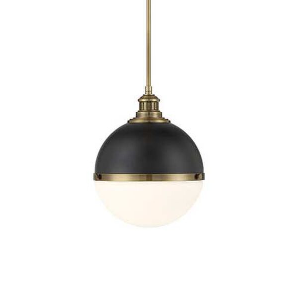 Vorey Coal and Oxidized Aged Brass One-Light Pendant, image 1