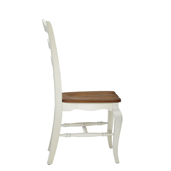 The French Countryside Oak and Rubbed White 40-Inch Dining Chair, Set of 2, image 2