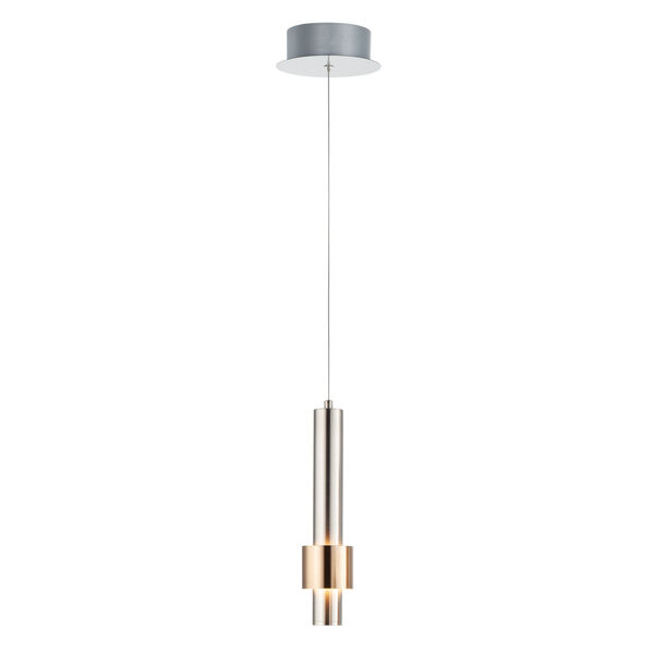 Reveal Satin Nickel and Satin Brass 3-Inch LED Pendant, image 1