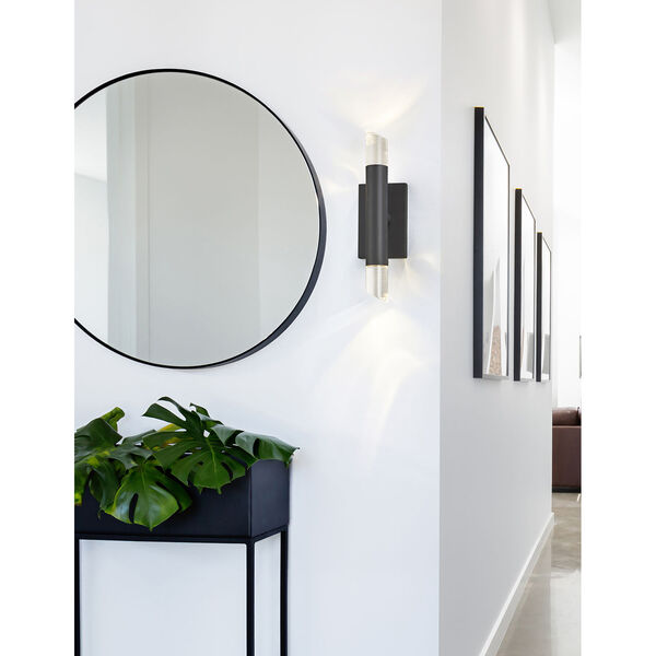Acryluxe Kyber Matte Black Two-Light LED Wall Sconce, image 2