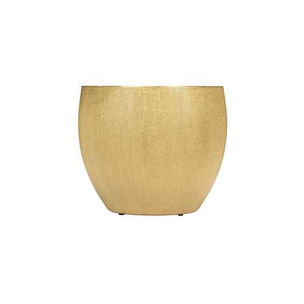 Cognac and Antique Brass Drum Table, image 6