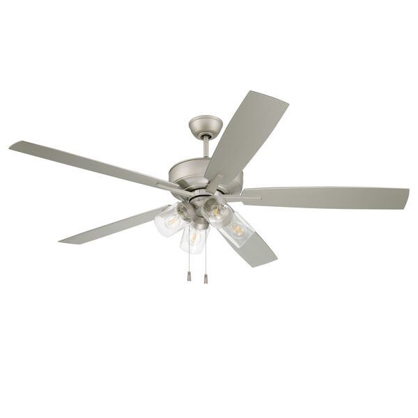 Super Pro Painted Nickel 60-Inch LED Ceiling Fan with Clear Glass, image 6