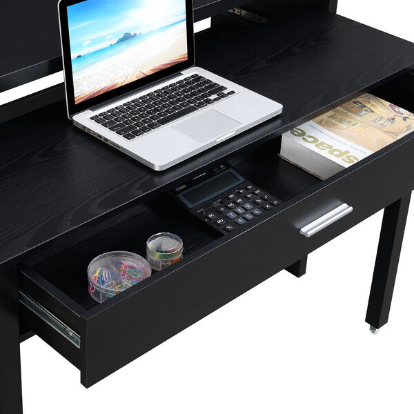 Newport JB Black Sliding Desk with Drawer and Riser, image 4