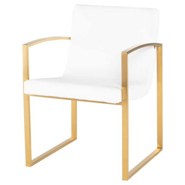 Clara White and Gold Dining Chair, image 1