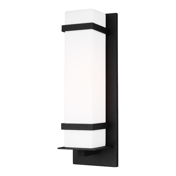 Alban Black Eight-Inch One-Light Rectangular Outdoor Wall Mount, image 1