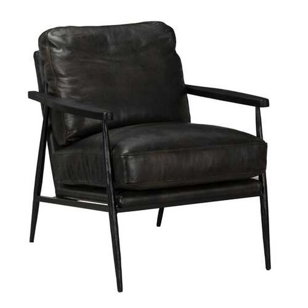 Trevor Black Leather Club Chair, image 3
