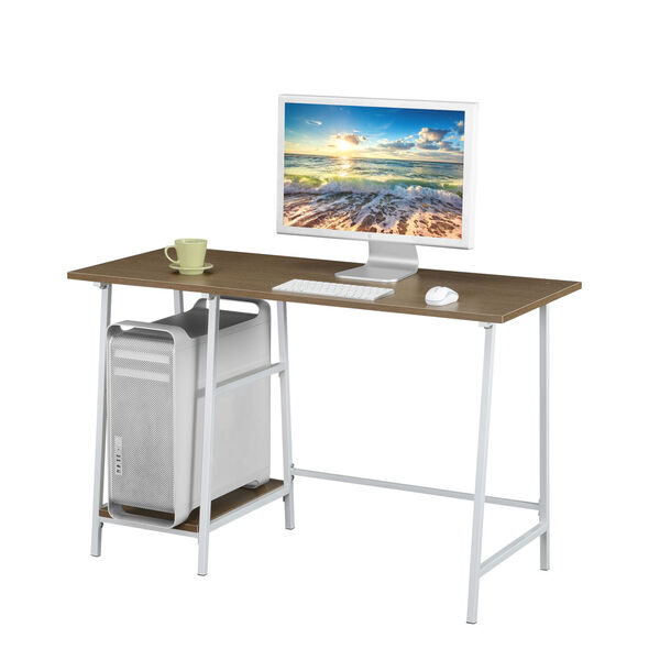 Design2Go Driftwood and White Wood Metal Desk, image 4