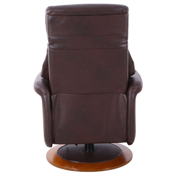 Linden Walnut Espresso Breathable Air Leather Manual Recliner, image 6