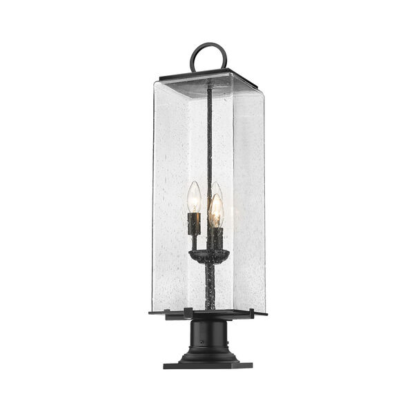 Sana 28-Inch Three-Light Outdoor Pier Mounted Fixture with Seedy Shade, image 3