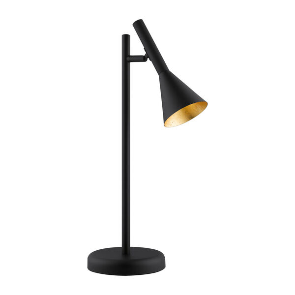 Cortaderas Black One-Light Table Lamp with Black Exterior and Gold Interior Shade, image 1