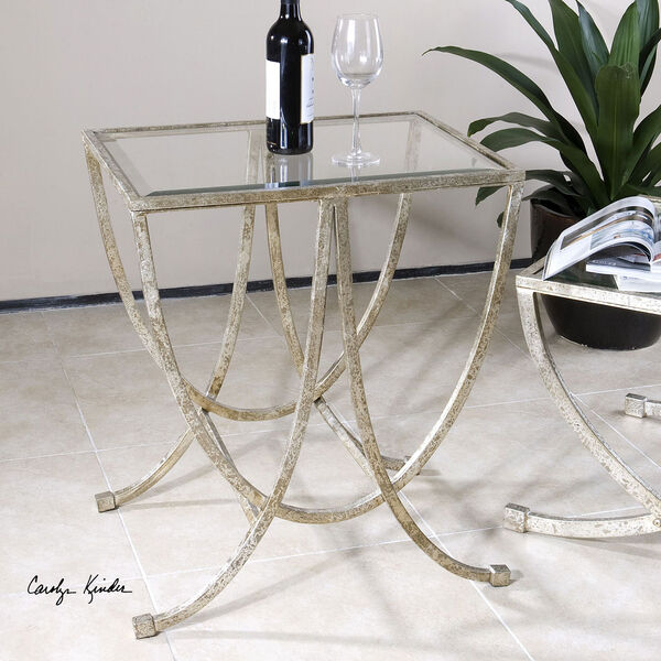 Marta Antique Silver Side Table, image 2