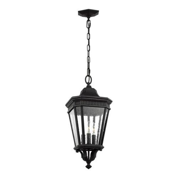 Castle Black 10-Inch Three-Light Outdoor Hanging Lantern, image 1