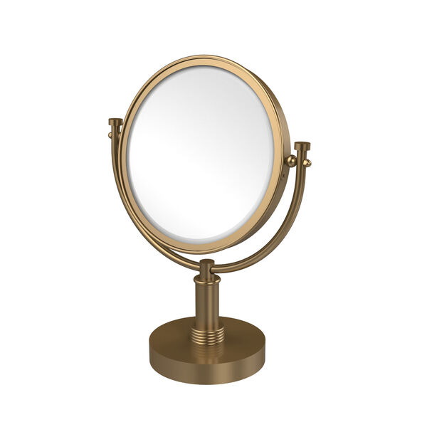 8 Inch Vanity Top Make-Up Mirror 2X Magnification, Brushed Bronze, image 1