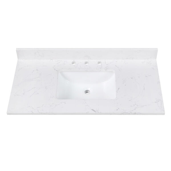 Cala White 43-Inch Vanity Top with Rectangular Sink, image 1