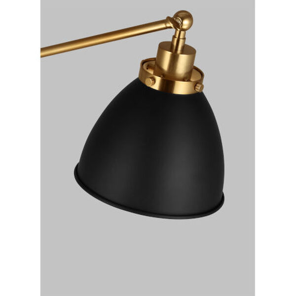 Wellfleet Midnight Black and Burnished Brass One-Light Dome Floor Lamp, image 3